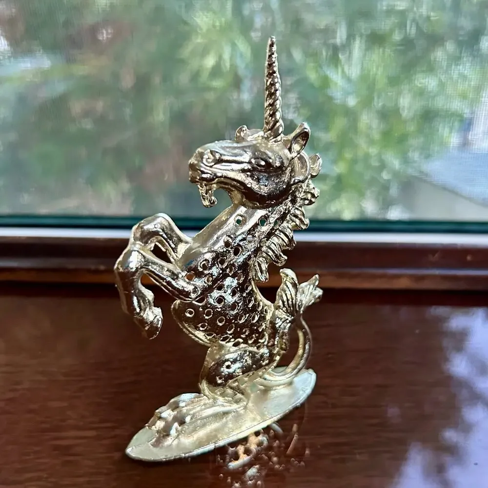 Vintage Torino Gold-Toned Unicorn Earring Holder Display Stand – 5” Tall